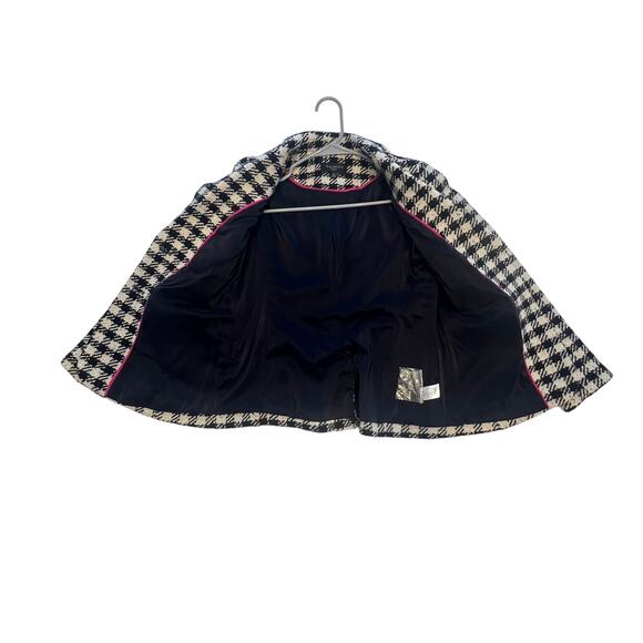 Talbots Women’s Tweed Houndstooth Black and White Blazer Size 4P Academic - Picture 10 of 11